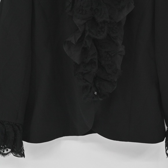 Nina Raynor Ruffle Lace Jacket Womens Sz‎ 12 Whimsigoth Steampunk Vamp Black Vtg - Picture 9 of 11